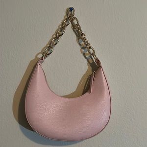 Pink purse with gold chain